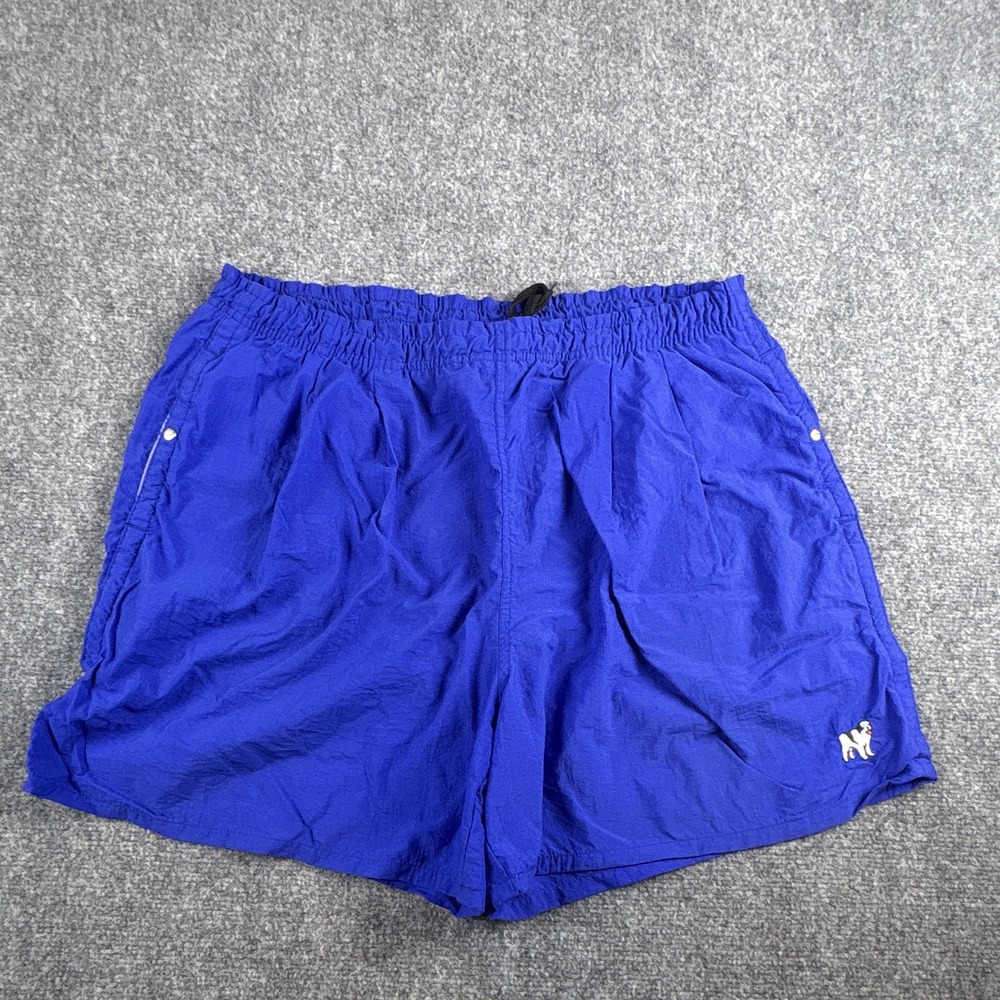 Vintage Big Dogs Swim Trunks Shorts Men's XL Royal Blue Nylon Mesh Lining 90s